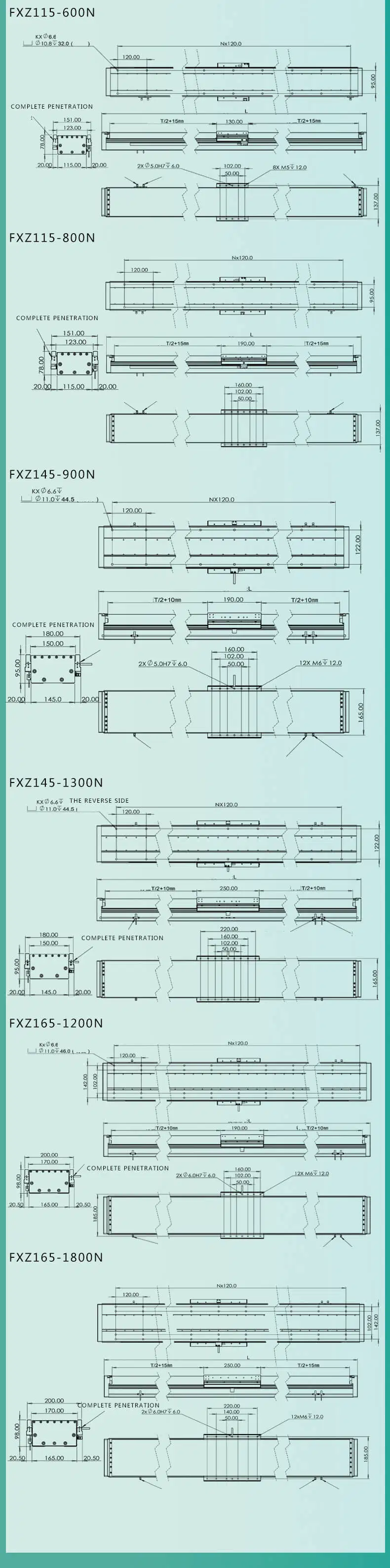 Ironless 3 Phase Direct Drive Rail Guide Linear Module Magnetic U Channel Motor Gantry System